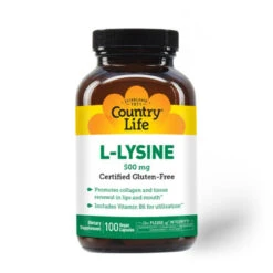 Country Life L-Lysine 500mg W/ B-6 100 Capsules